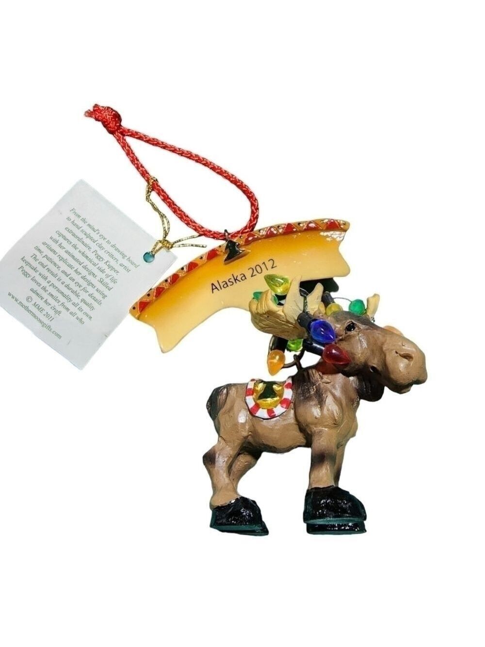Bow Tangles Mother Moose World Alaska 2012 Moose Ornament lights on Antlers